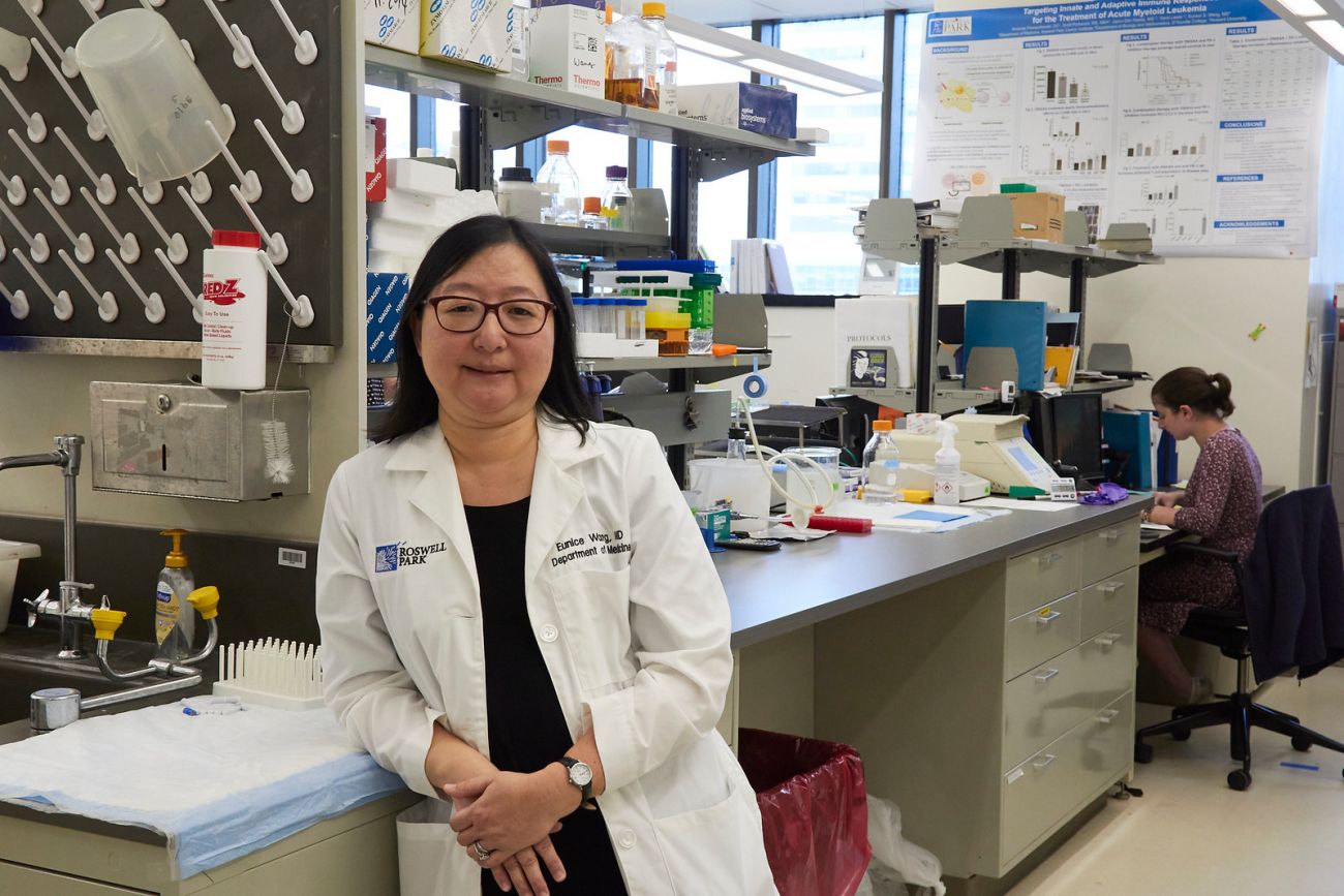 Dr. Eunice Wang in lab.