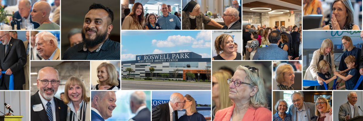 Collage of images from the reception for the Beiler Amherst Center