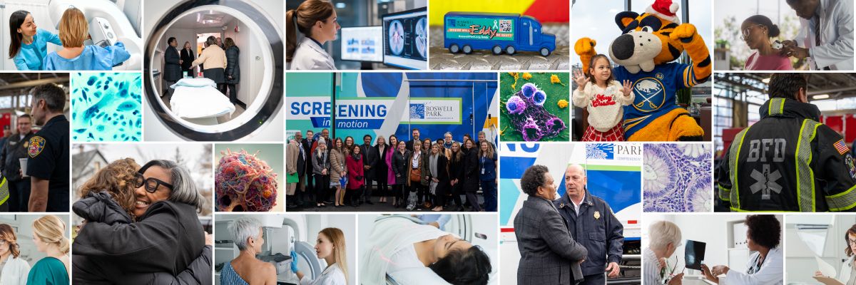 Collage of images related to cancer screening
