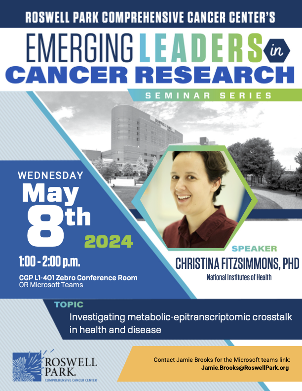 Emerging Leaders Cancer Research Speaker Series Christina Fitzsimmons, PhD, 