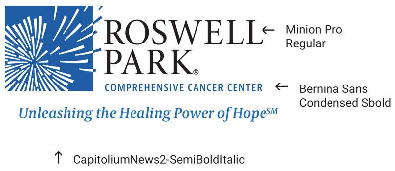 Correct type treatment for Roswell Park Logo