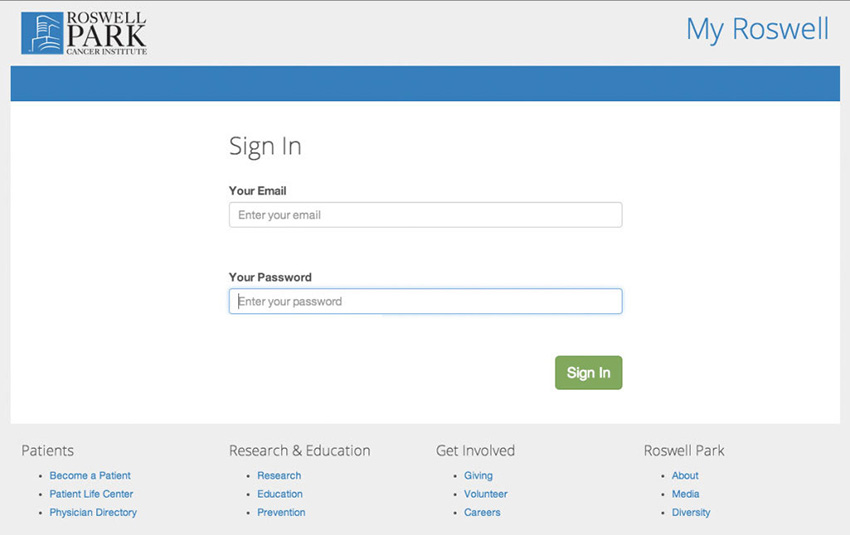 Welcome page screenshot