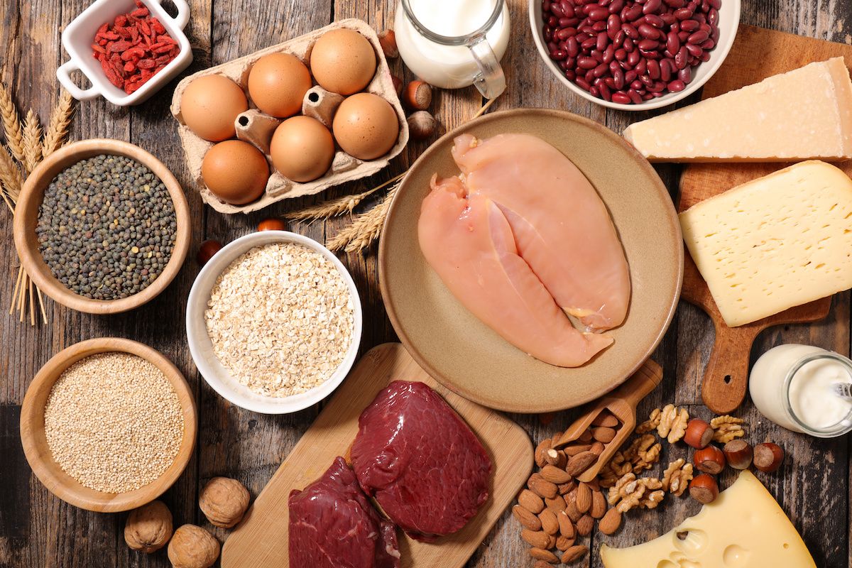 Protein-Rich Foods arranged on a table