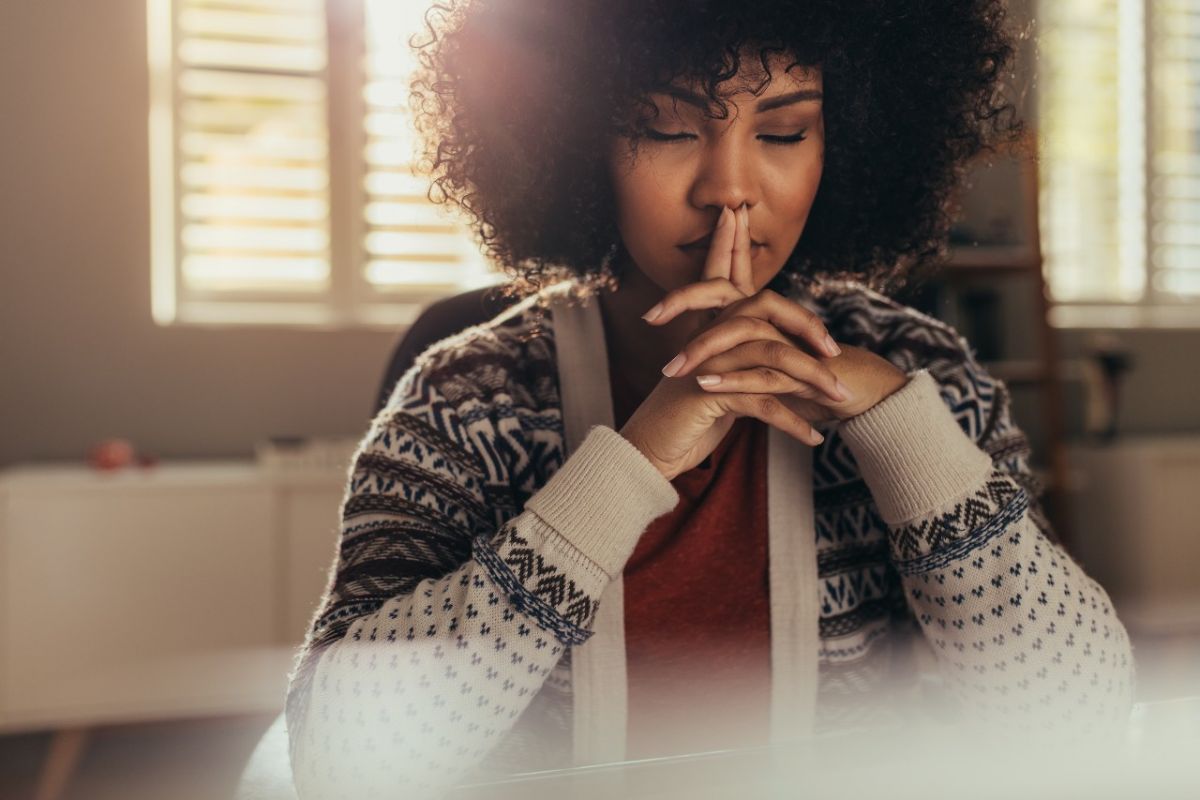 Woman meditating