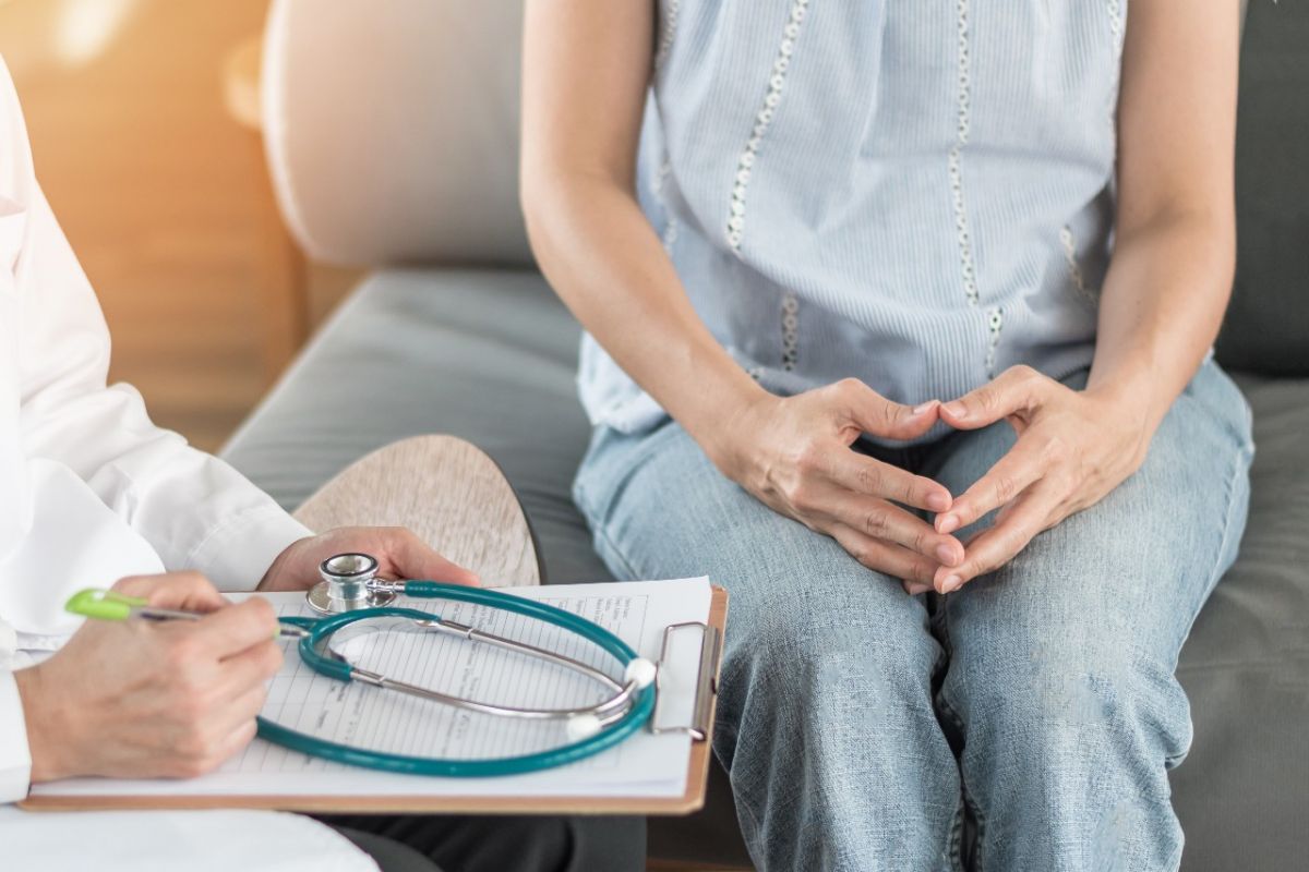 Woman talking to her doctor