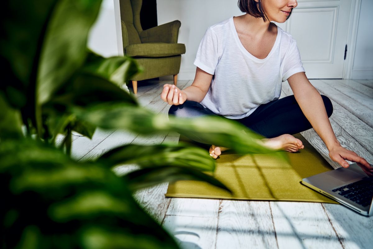 Woman practicing mindfulness