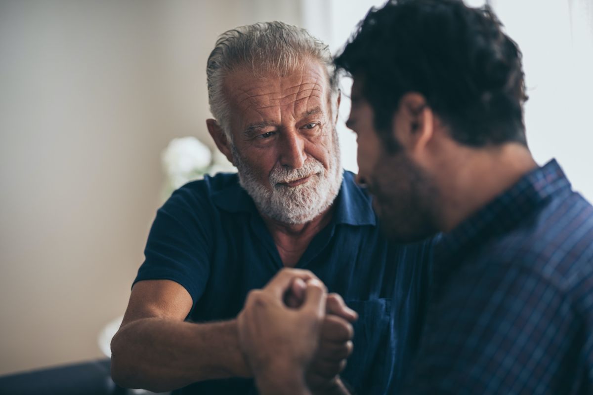 Man and son conversation 