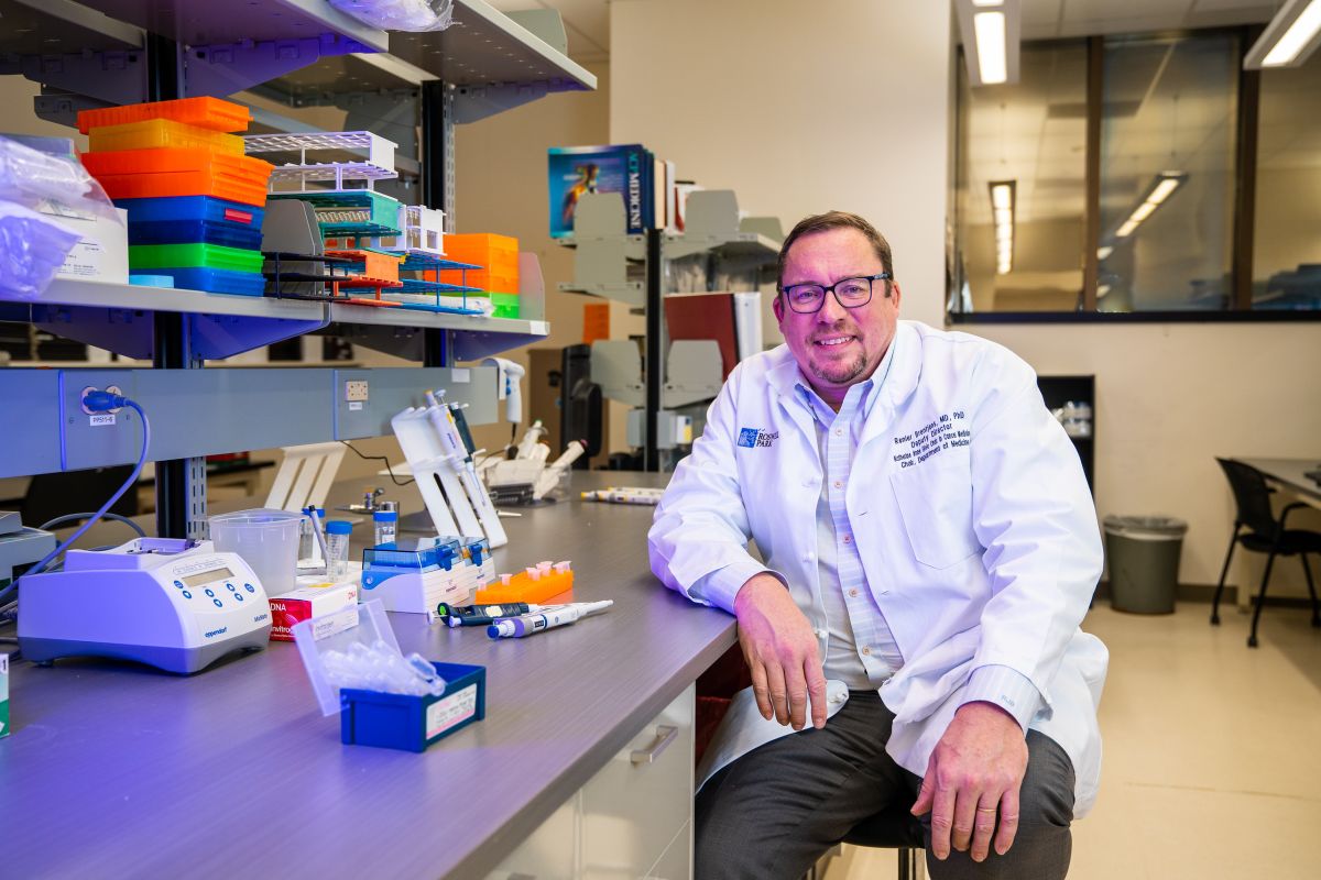 Scientist sitting in a lab