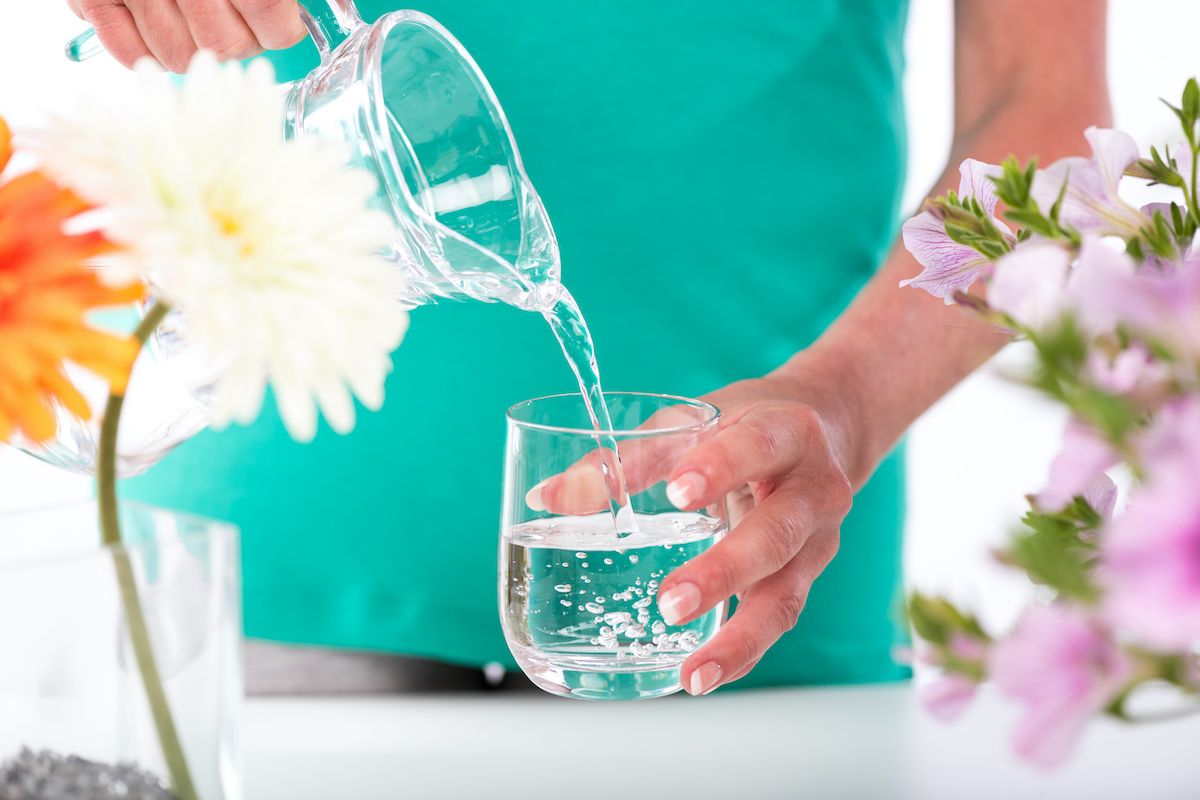 Image of water pouring from a pitcher