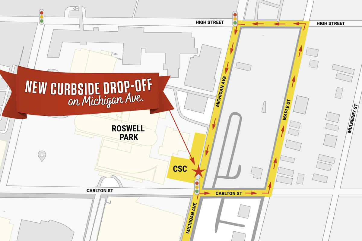 Map showing route to new drop-off area