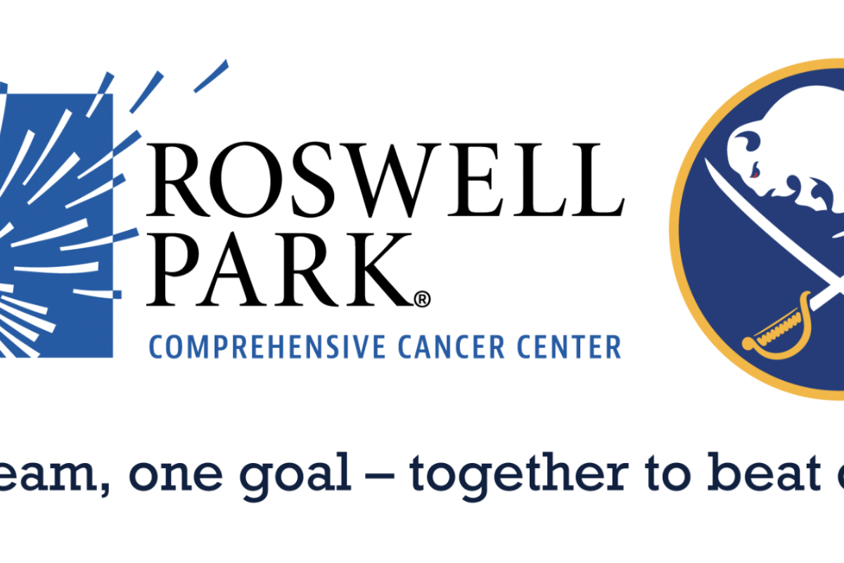 Roswell Park and Buffalo Sabres logos