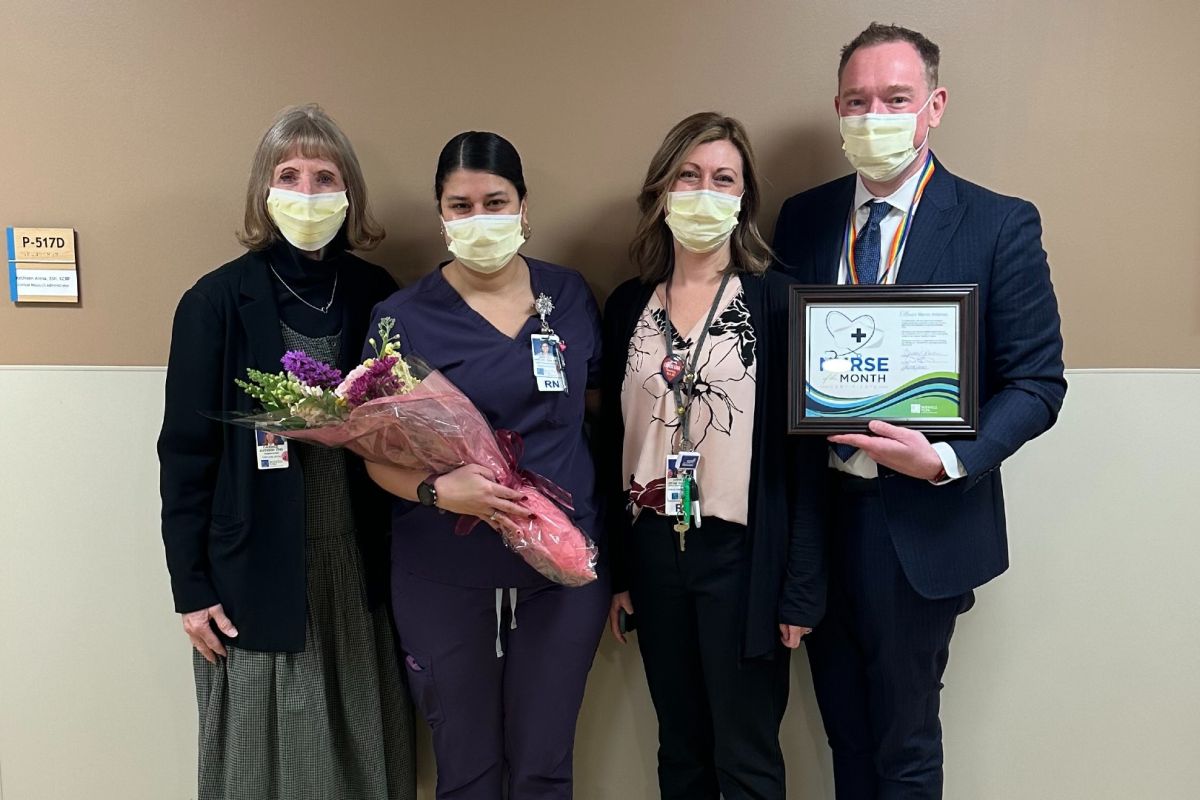 Marioly Ambrose, second from left, is the Roswell Park Nurse of the Month for February. 