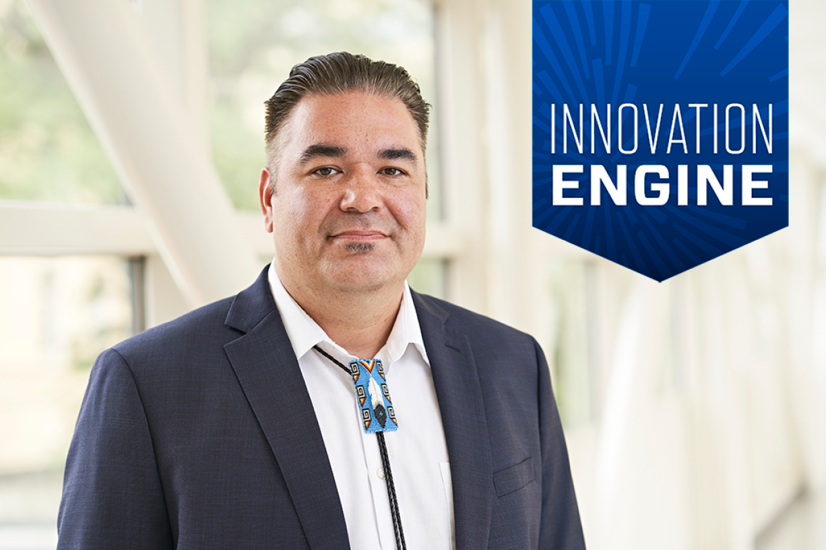 Dr. Rodney Haring headshot with a banner stating "Innovation Engine"