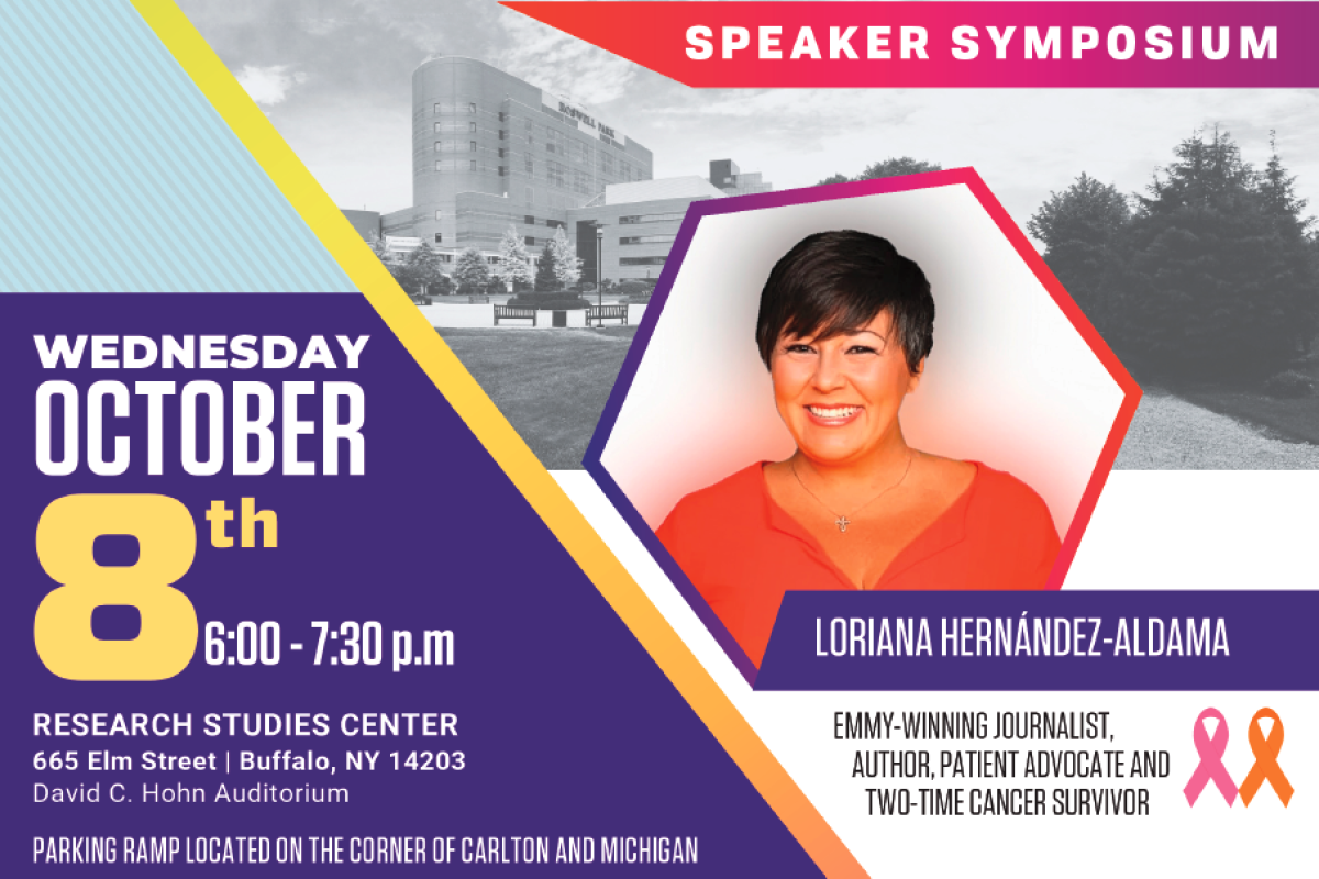 Woman and info for cancer speaker symposium