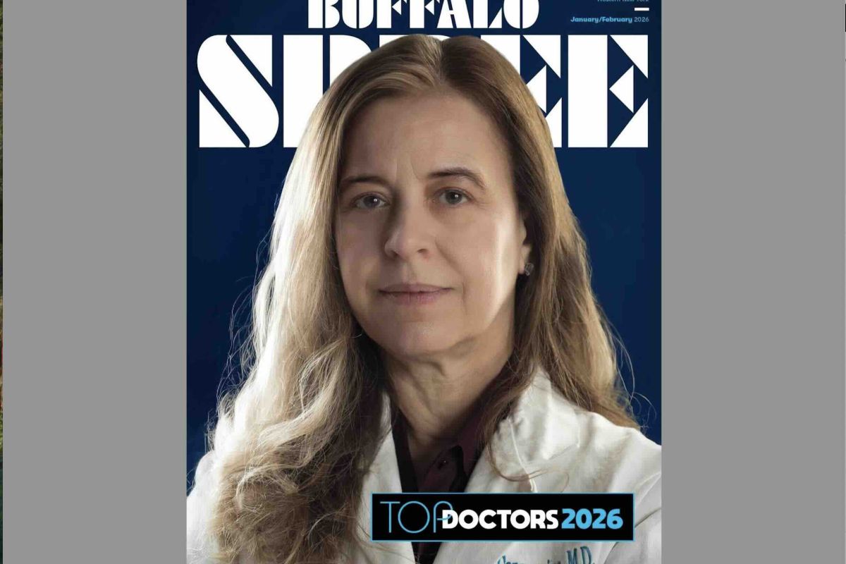 Doctor in white coat on cover of magazine