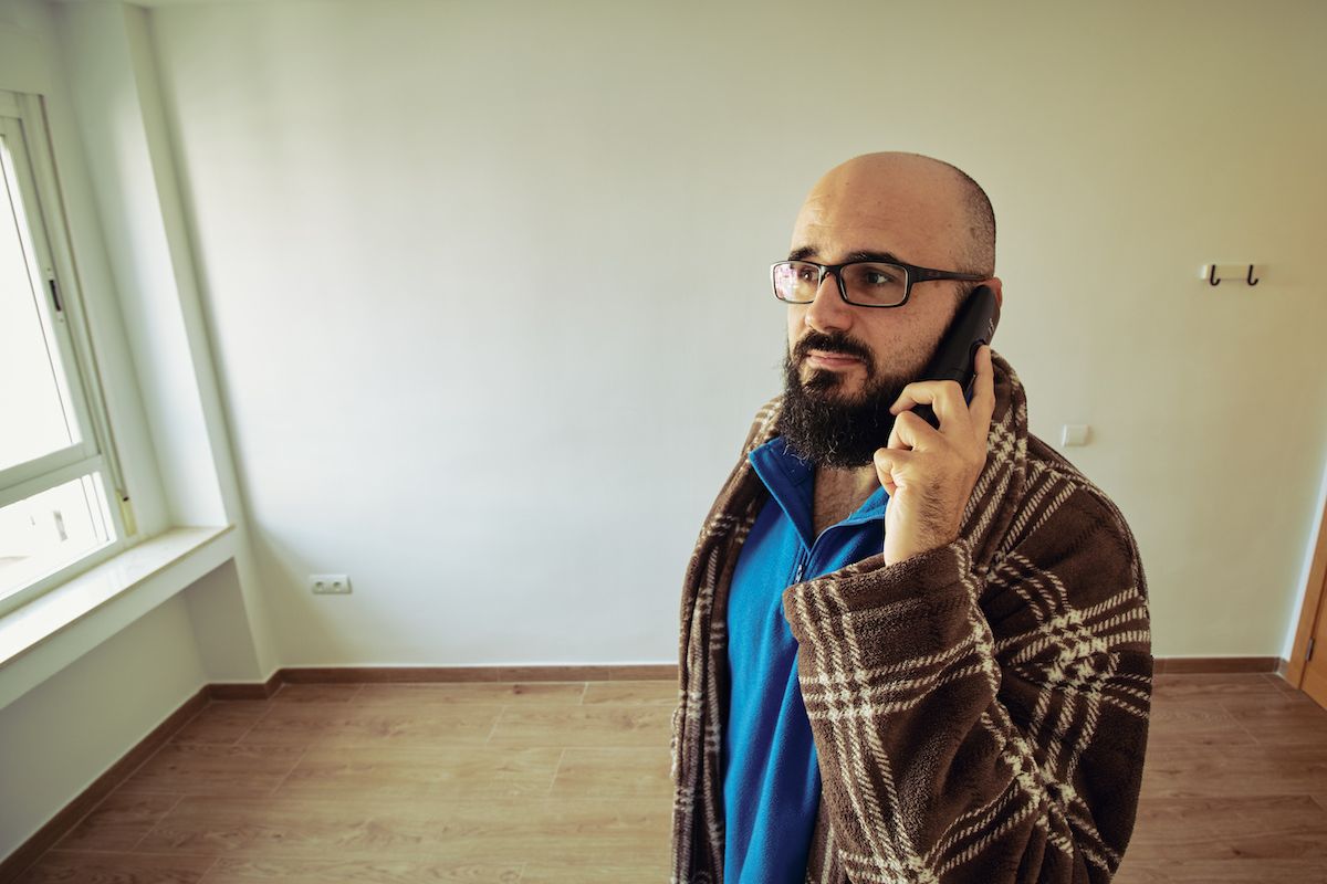 Man holding a phone to his ear