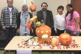 We won the "Most Scientific Pumpkin" carving contest with 'Planet L3-101' Galaxy Cell Stress