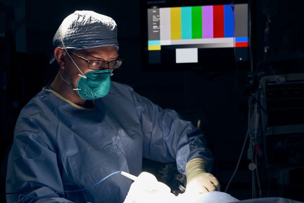 Dr McSpadden performing nasal surgery