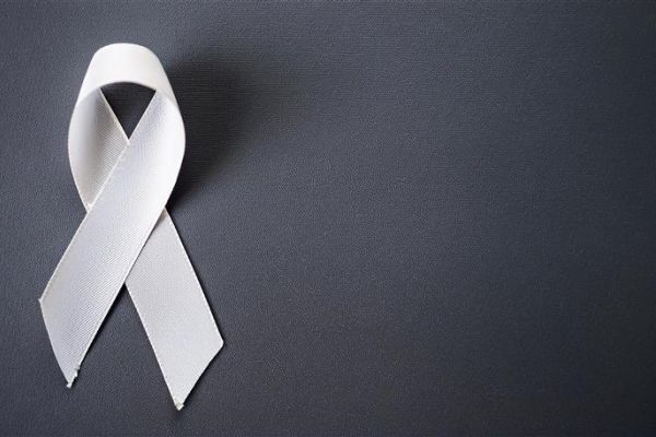 White Lung Cancer Awareness Ribbon