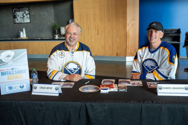 Sabres Alumni at a prostate cancer screening event