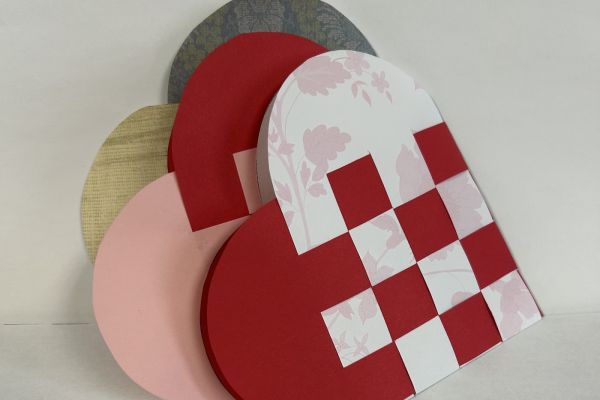 Paper heard made by the Creative Arts team in the Art Heals Gallery