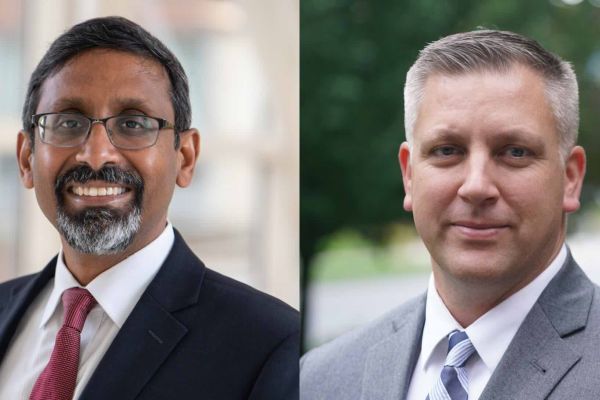 Headshots of two doctors both in suits