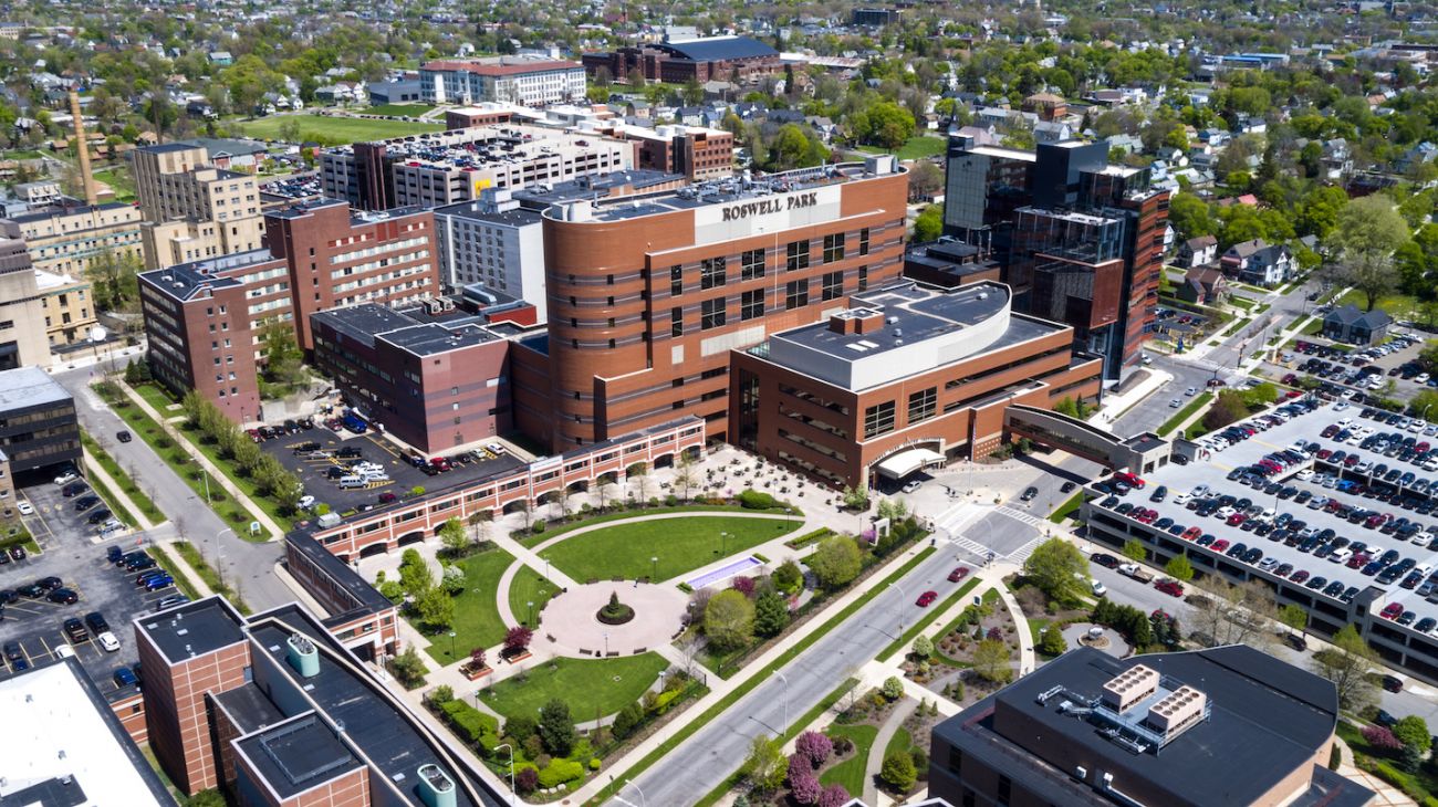 Aerial view of Roswell Park campus