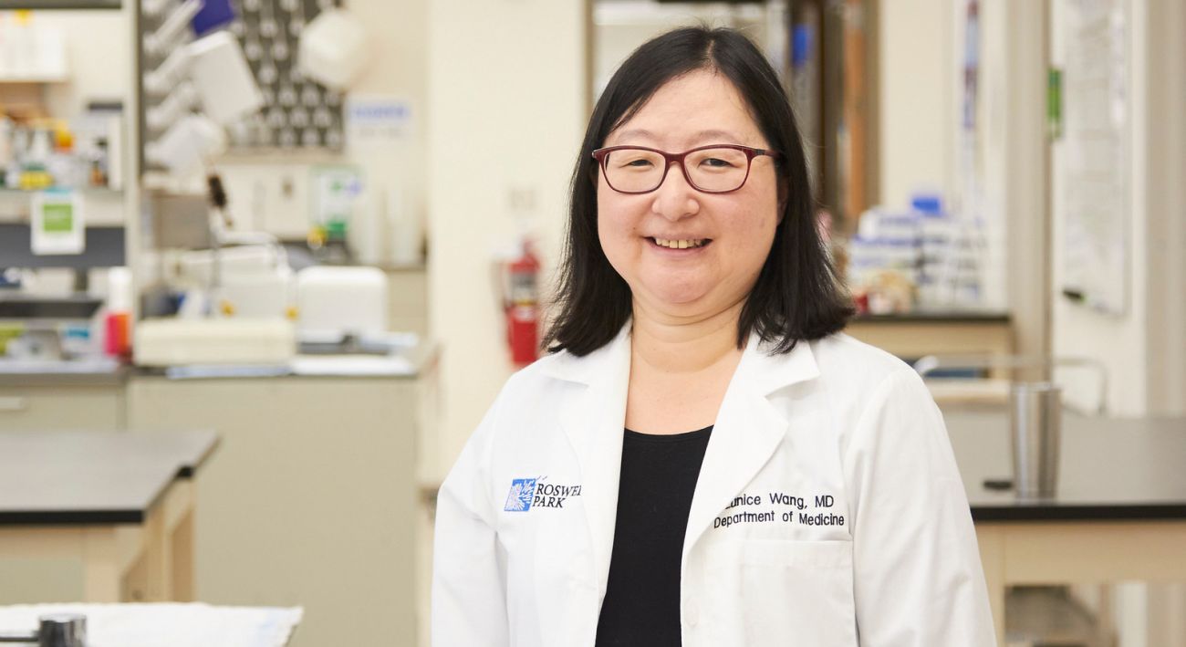 Dr. Eunice Wang in the lab.