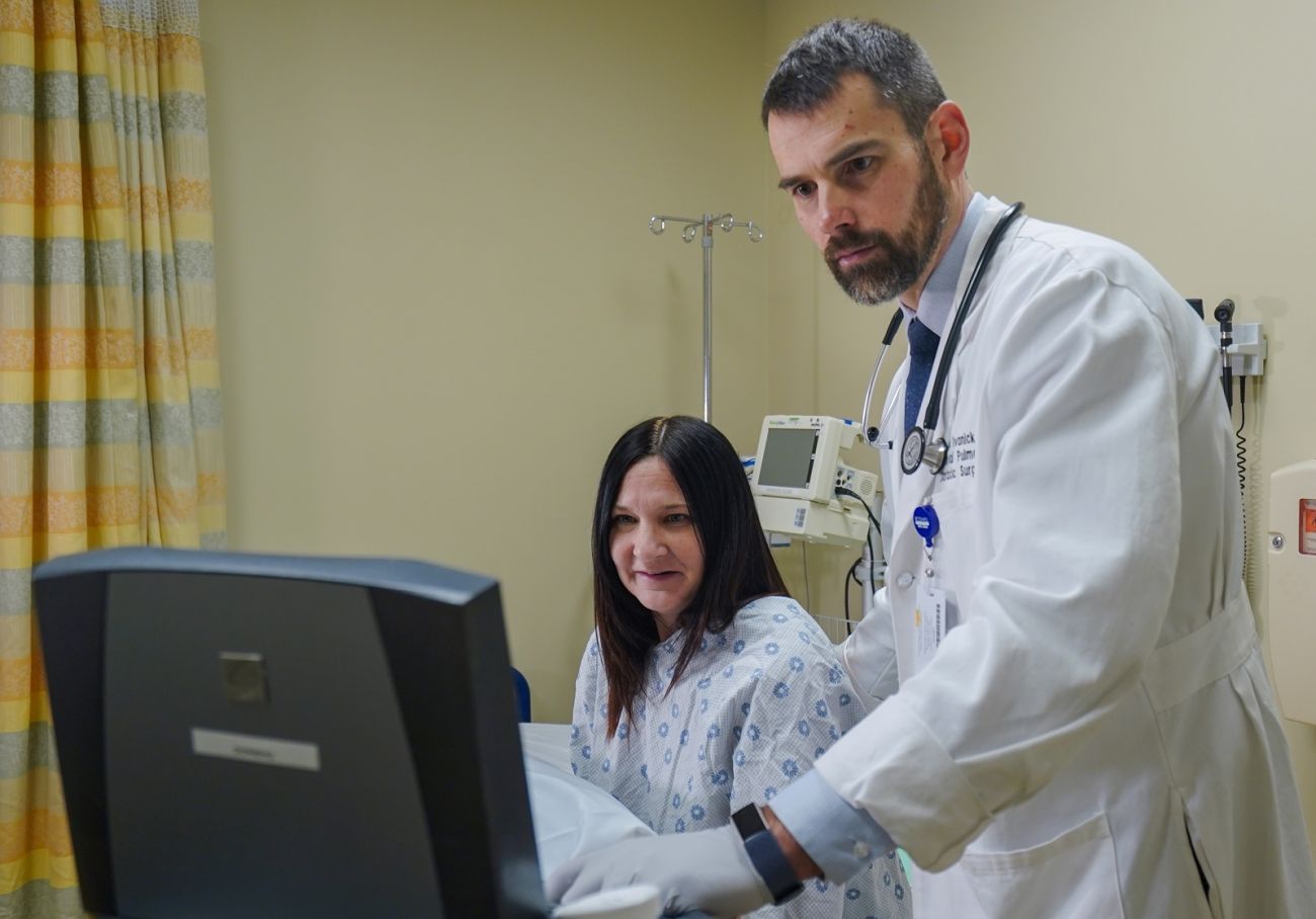 Dr. Ivanick with patient 
