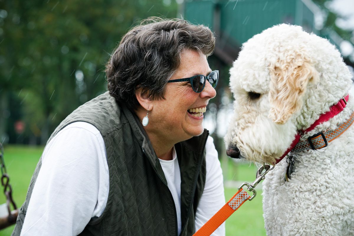 Photo of Julie Francisco and her dog, Morty.