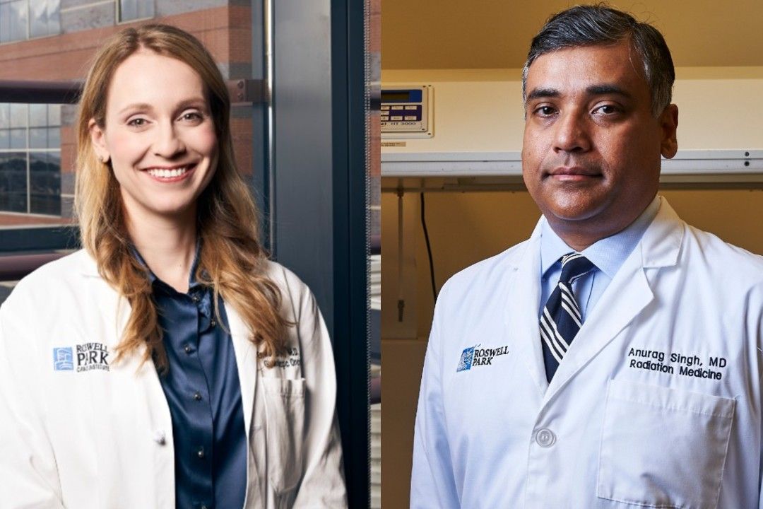 Esme Zsiros, MD, PhD, FACOG, left, and Anurag Singh, MD. 