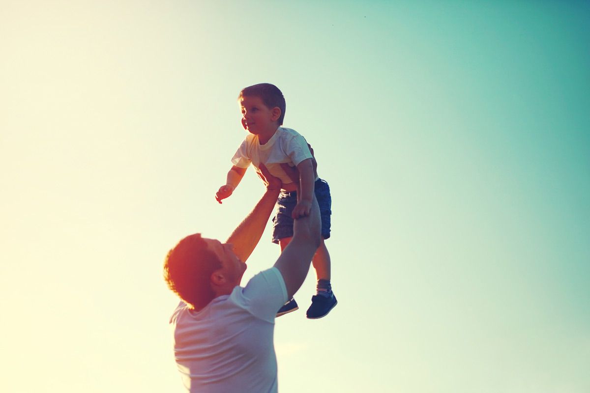 Father playing with son