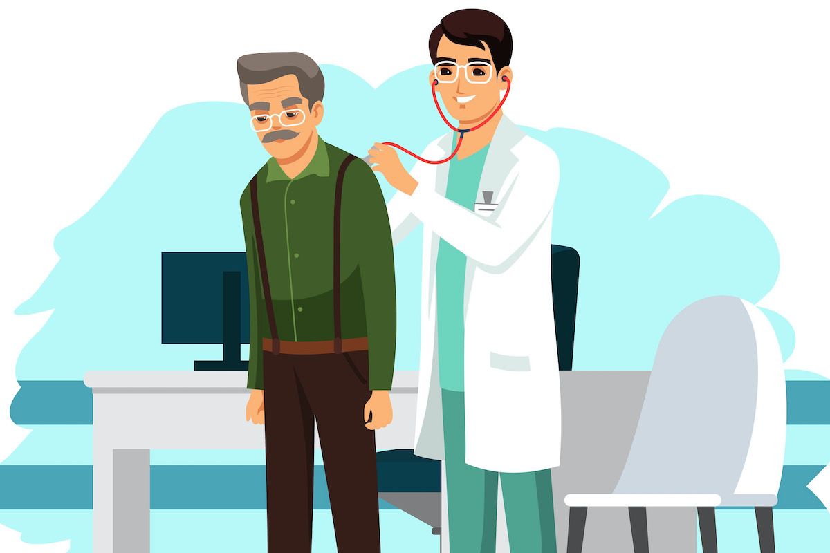 illustration of physician and patient