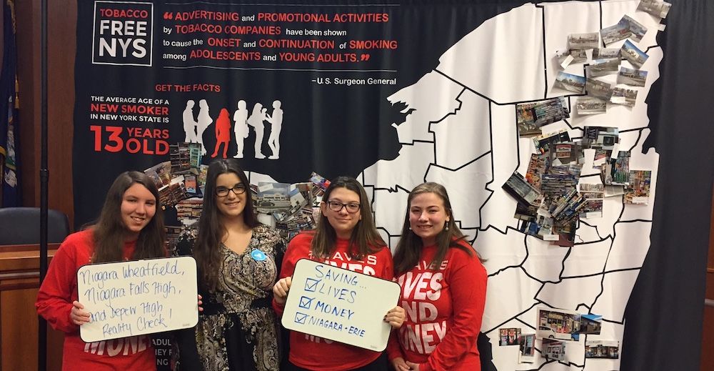 Students taking part in the Tobacco Free New York State program