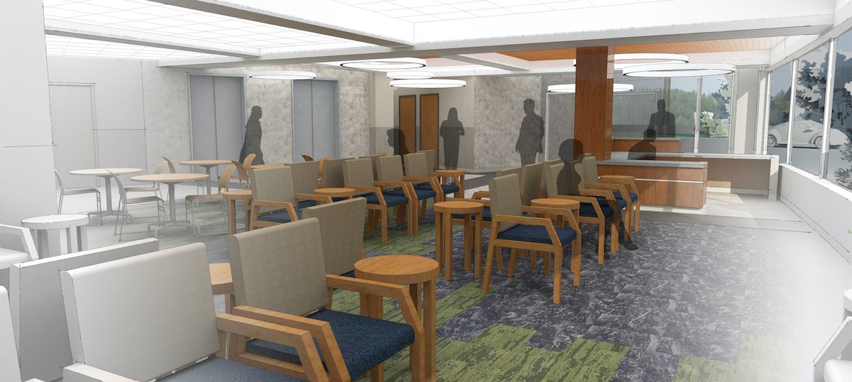 Rendering of the inside of the new Scott Bieler Amherst Center