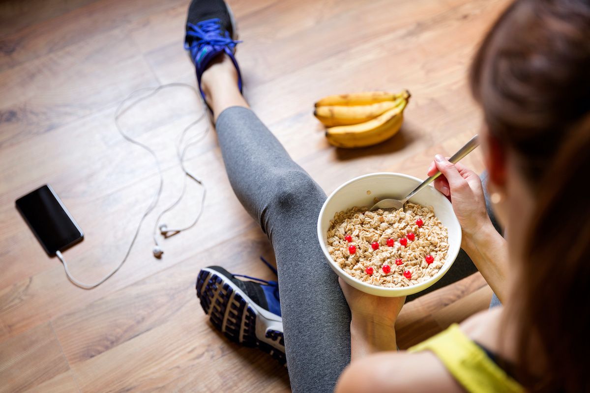 woman eating oatmeal