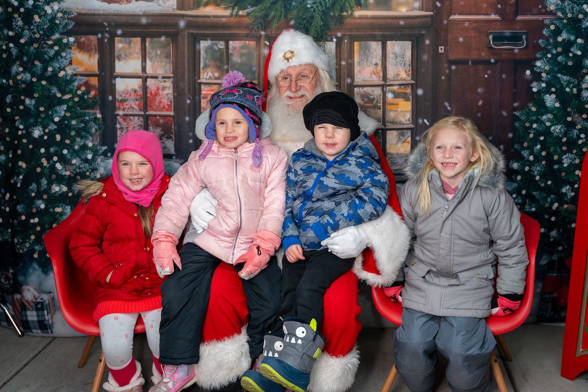 Santa with children on his lap