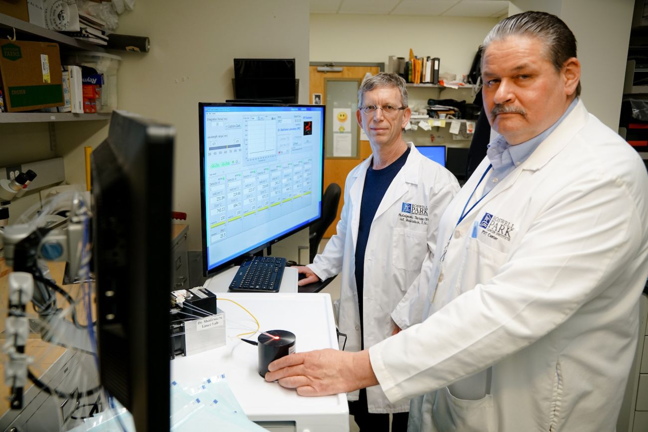 Two scientists working in a lab