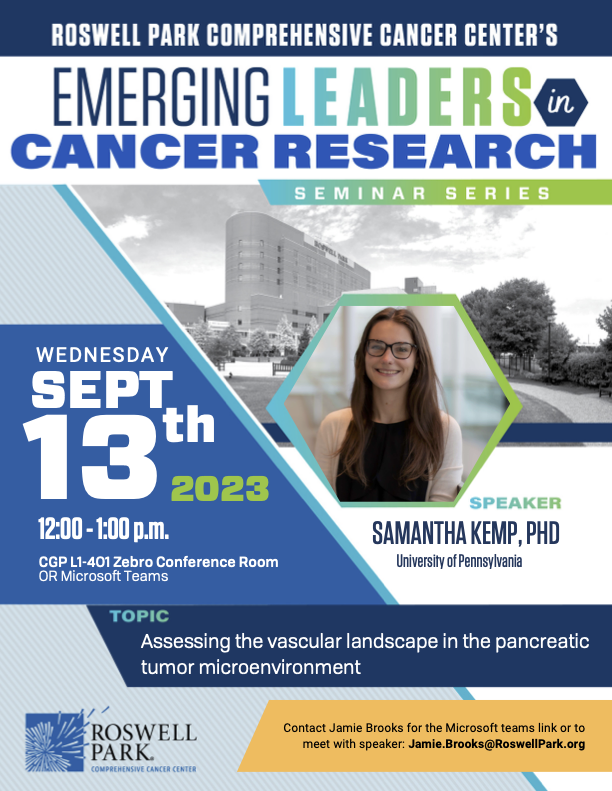 Emerging Leaders Speaker Series 2023 poster - Samantha Kemp, PhD