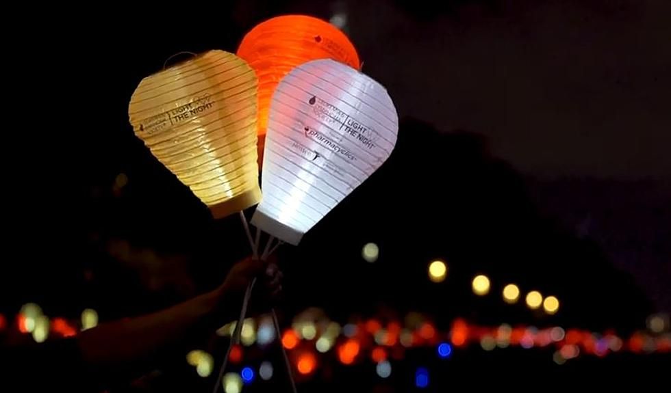 Paper lanterns light up in the dark