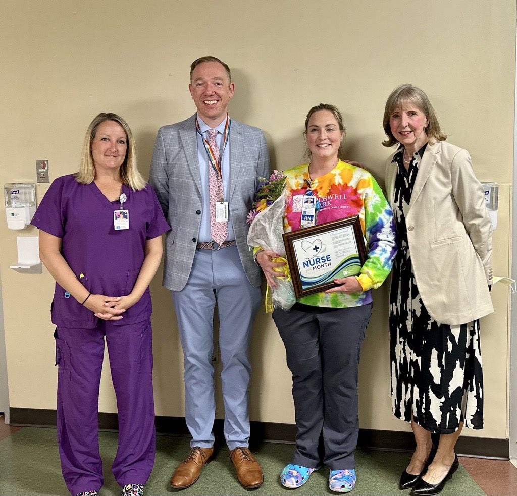 Nurse receiving an award