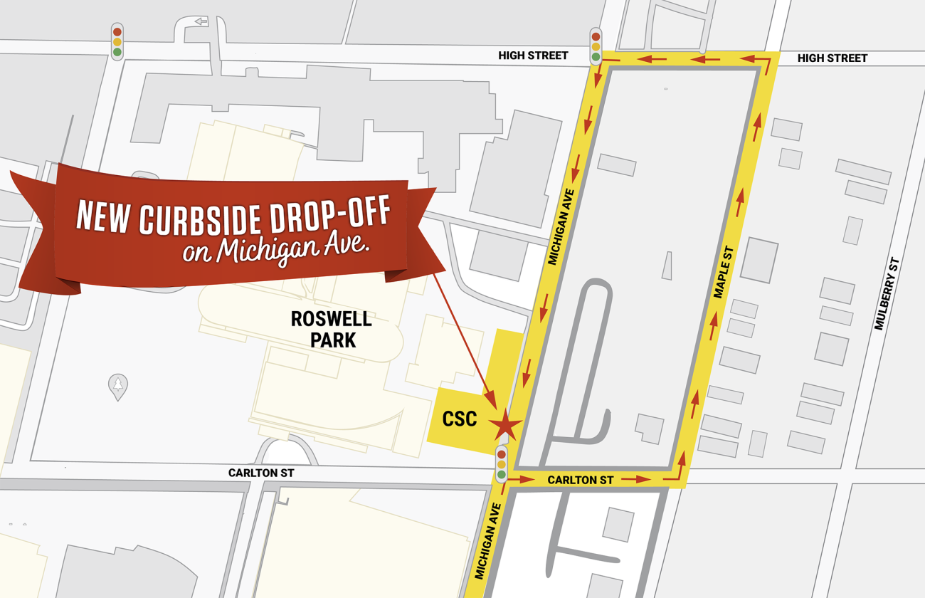Map showing route to new drop-off area