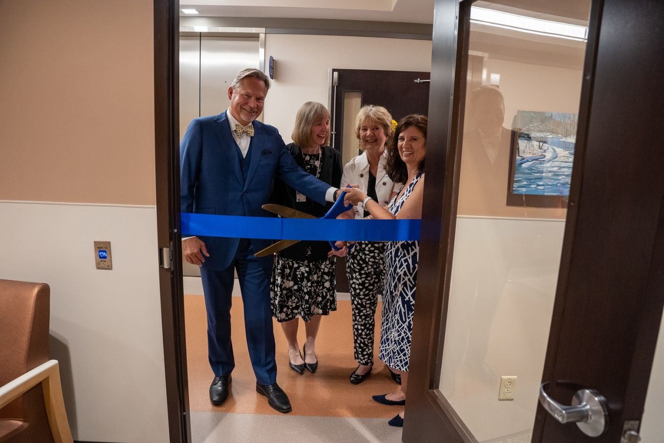 Roswell Park leadership and donors cut the ribbon to officially open and dedicate the newly renovated Garman Clinical Research Center.