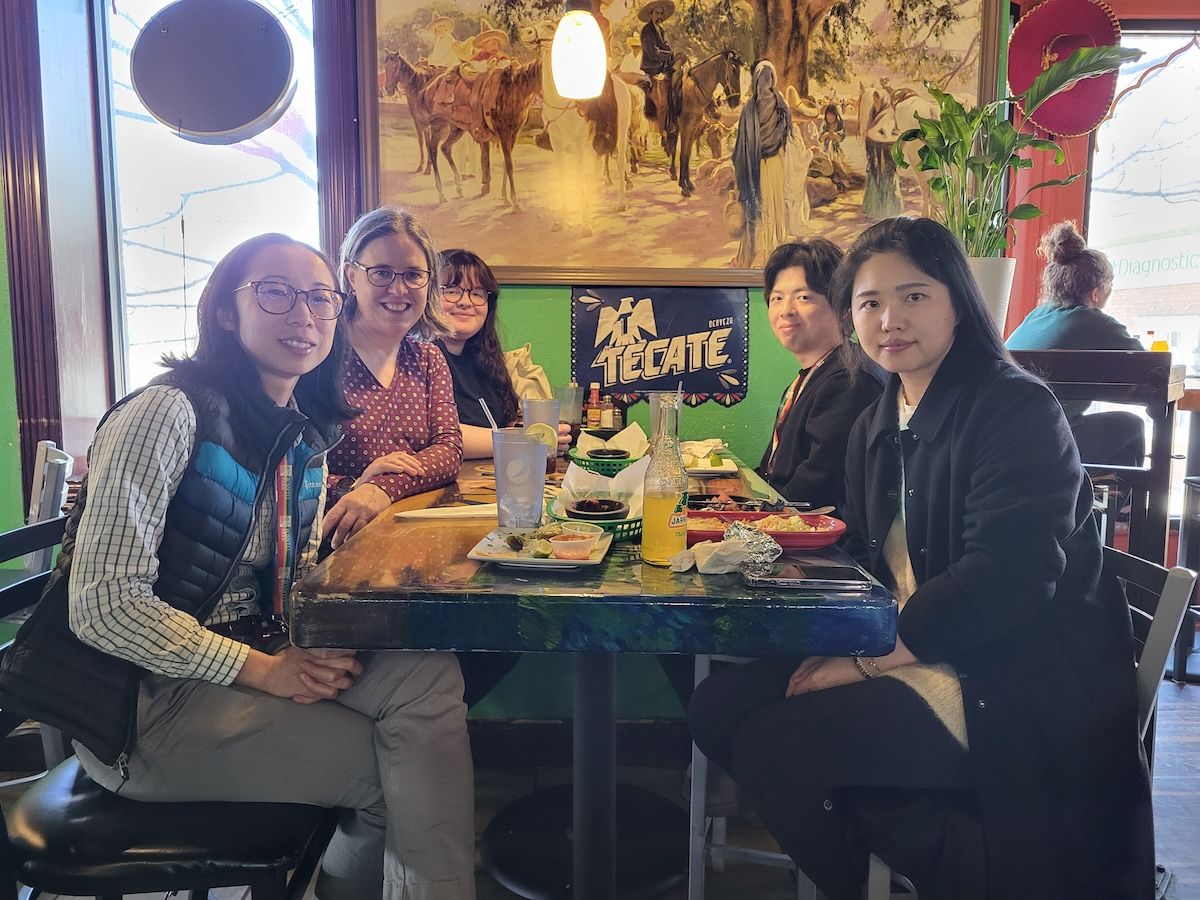 A group of people our for a celebratory lunch