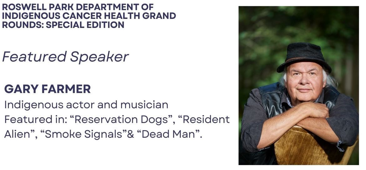 Gary Farmer, an Indigenous actor and speaker, will be a guest of the Department of Indigenous Cancer Research on Tuesday, March 26.