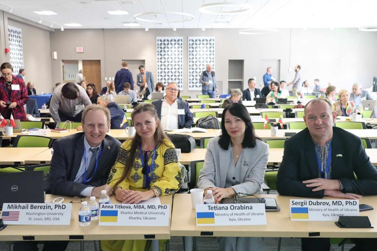 People listen to a presentation