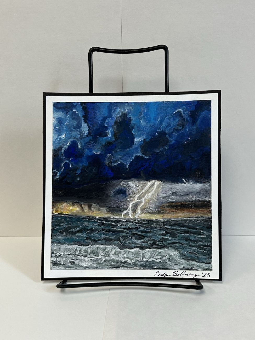 A painting of a lightening bolt over the ocean in the Creative Arts studio to promote services for patients