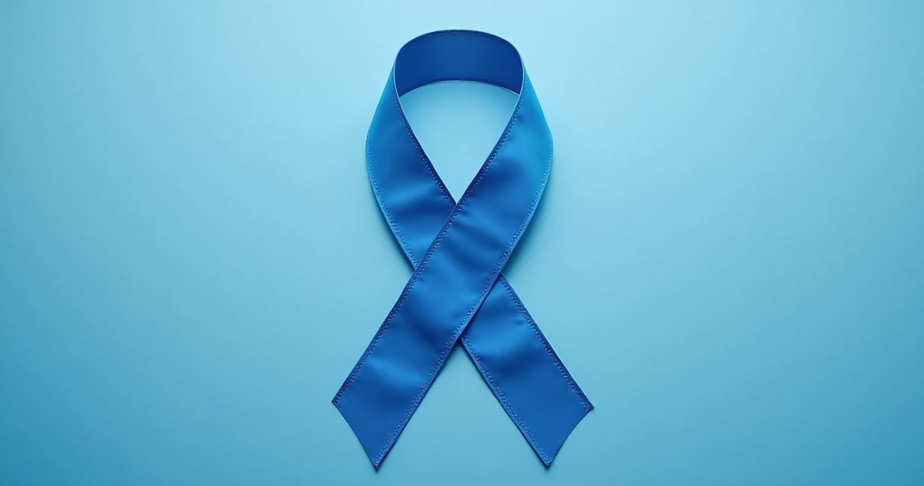 Blue Colorectal Cancer Awareness Ribbon