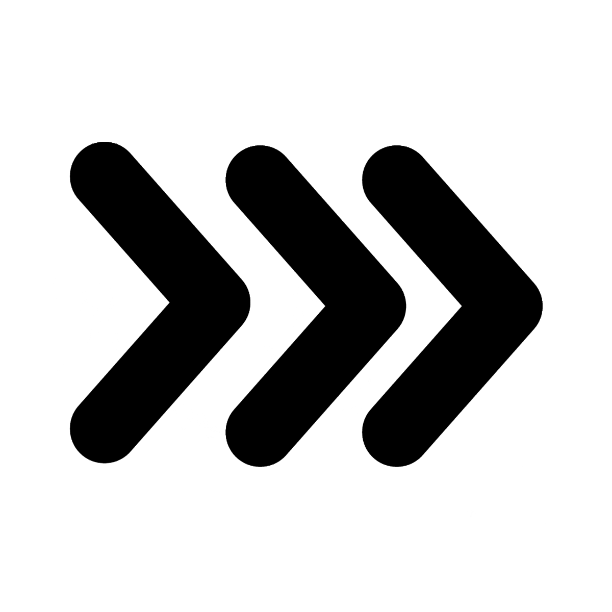 Three black arrows aligned in a row 