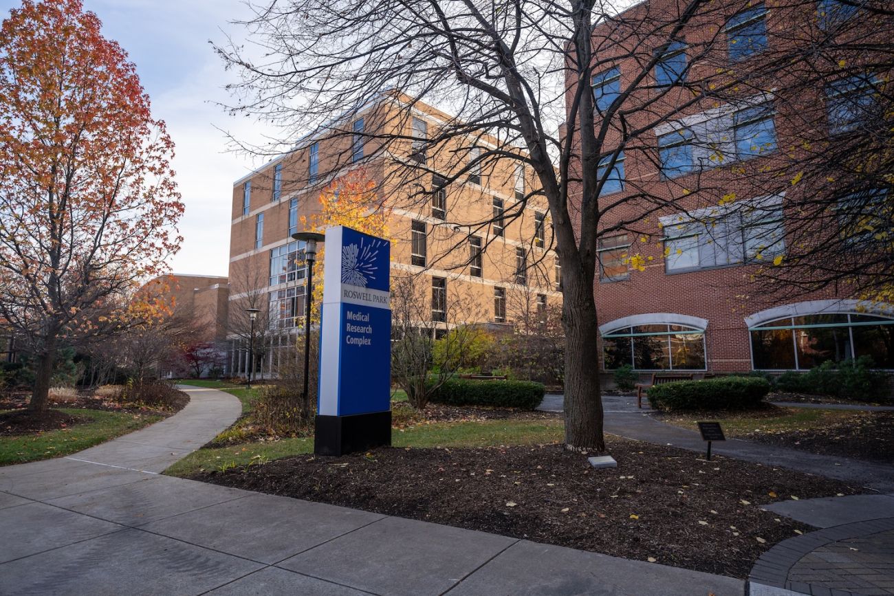 Exterior of a brick building in the Fall